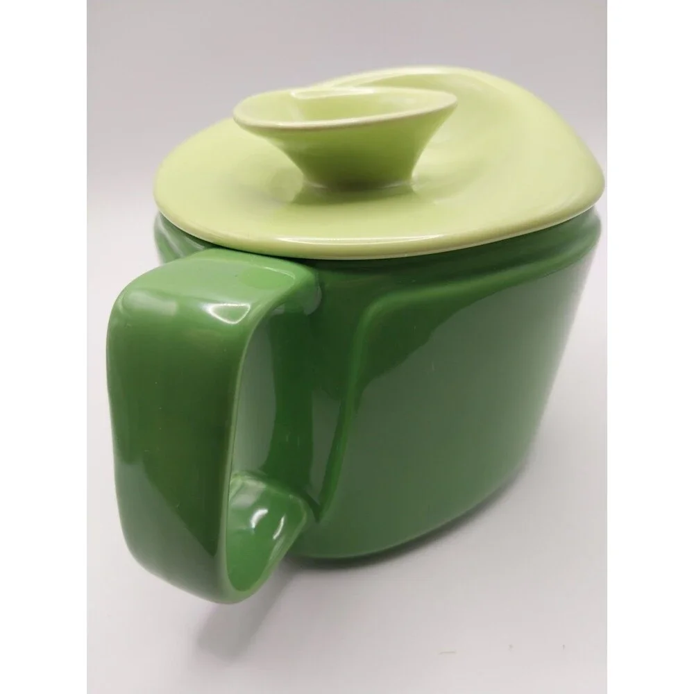 PO Selected Rosa 7-Piece Green Ceramic Teapot Rose Modern Design Complete Set